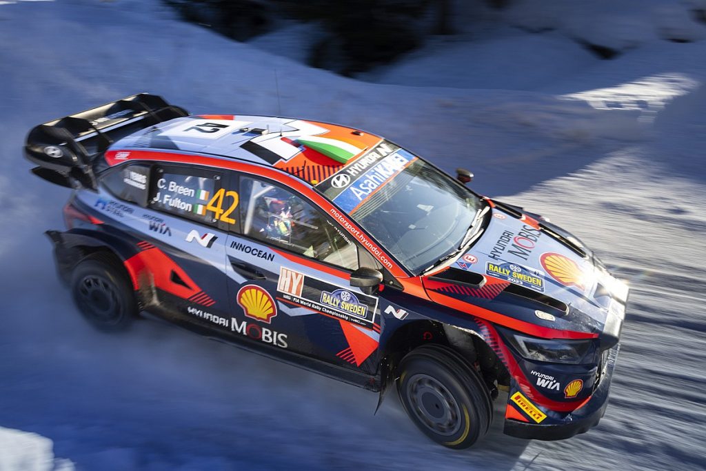 Breen holds off Tanak charge to lead on WRC return Breen holds off Tanak charge to lead on WRC return