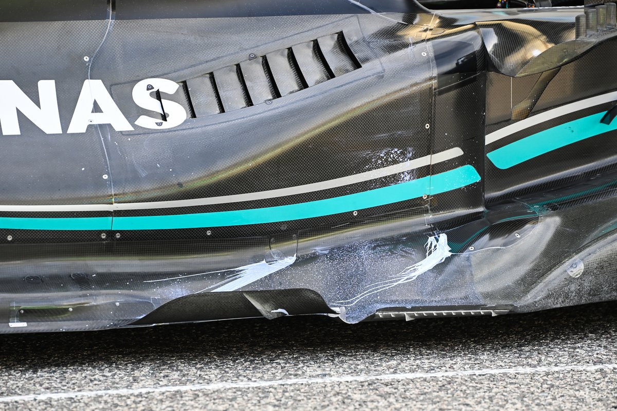 Mercedes W14, floor detail