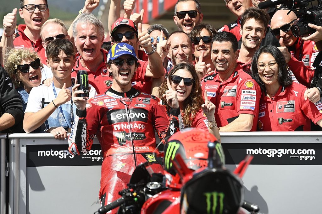 Bagnaia wins opener as Marquez crashes out