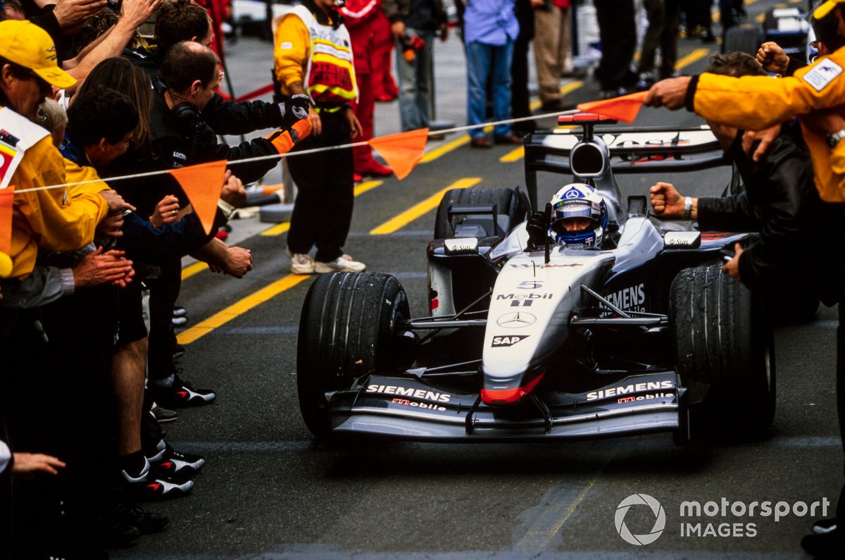 Coulthard took his final F1 win in 2003 at the scene of his first for McLaren in 1997