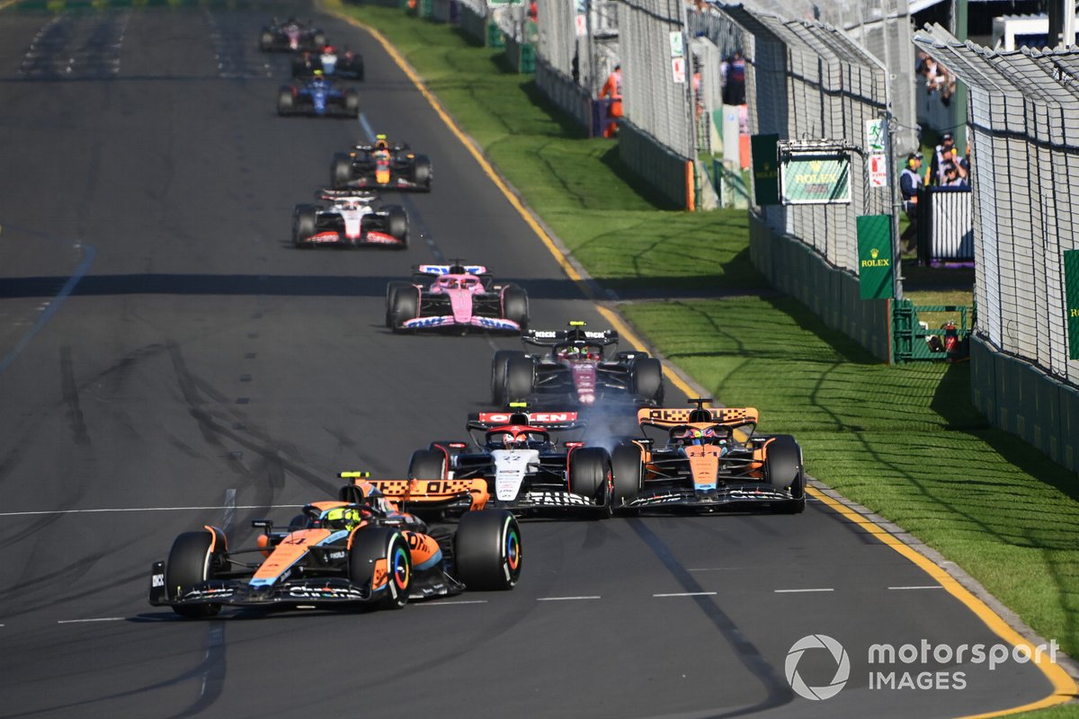 Norris made short work of passing Tsunoda, although Piastri took considerably longer to do so