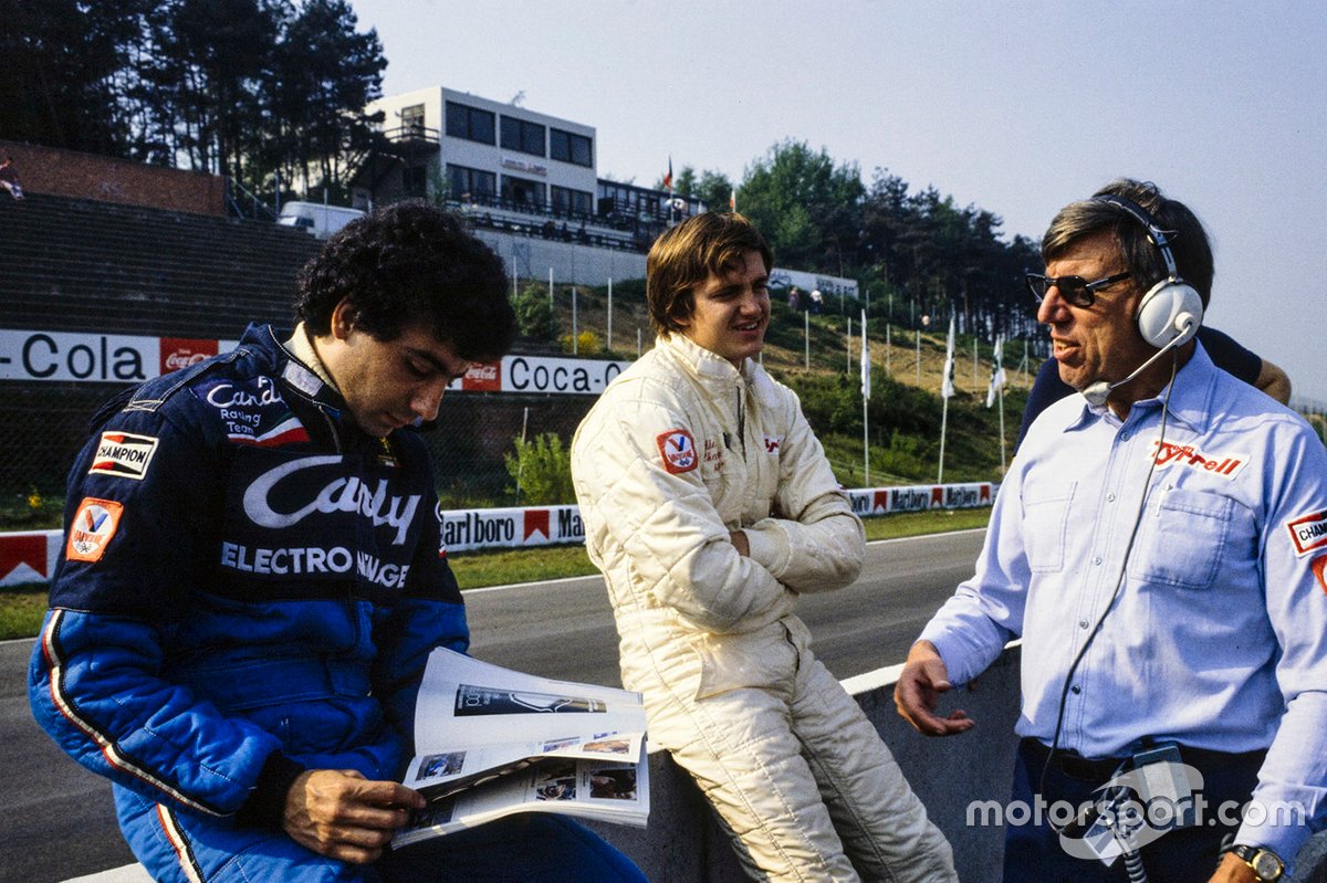 Michele regarded working with Ken Tyrrell as essential to his fledgling F1 career. Partnering the same driver in both sportscars and F1 – Eddie Cheever – provided a good baseline too. 