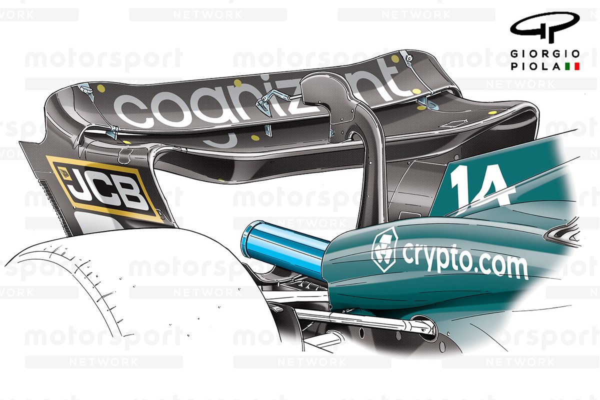 Aston Martin AMR23 rear wing detail