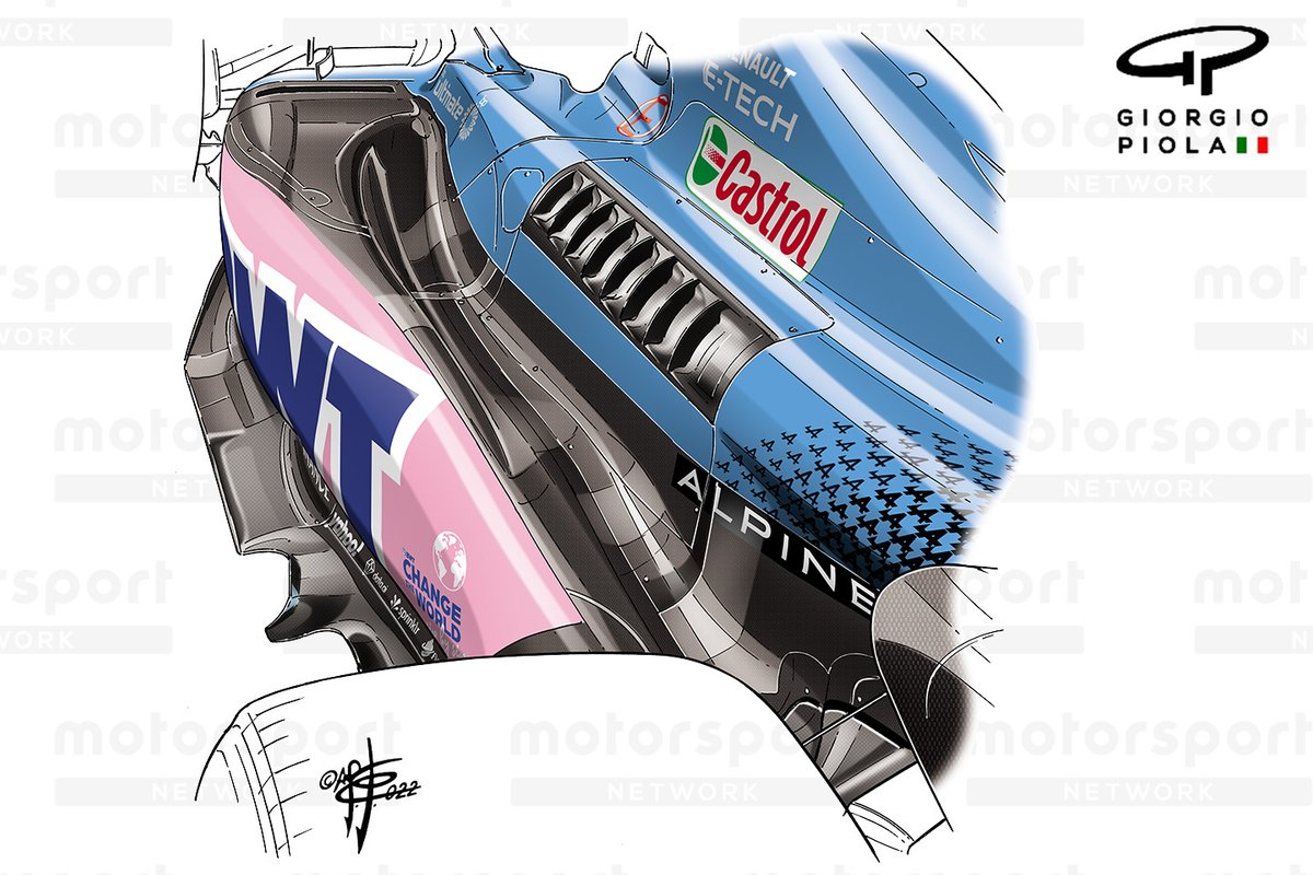 Alpine A522 sidepods detail
