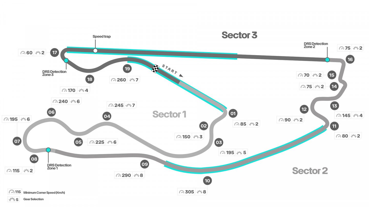 Конфигурация трассы Формулы 1 в Майами © Mercedes