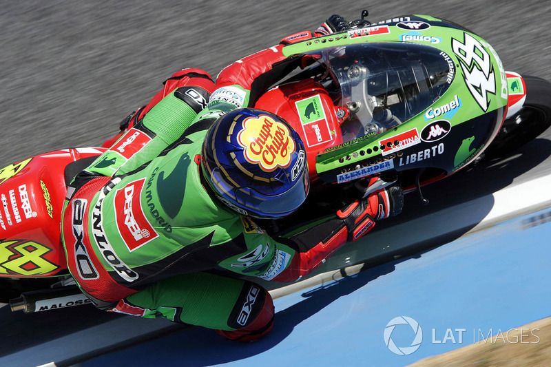 Jorge Lorenzo's first victory in grand prix racing came in thrilling circumstances in Brazil in 2003