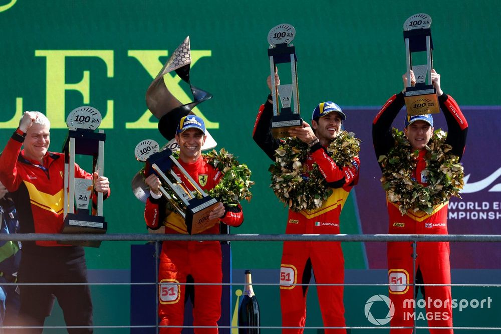 Podium: Winner #51 Ferrari AF Corse Ferrari 499P of Alessandro Pier Guidi, James Calado, Antonio Giovinazzi