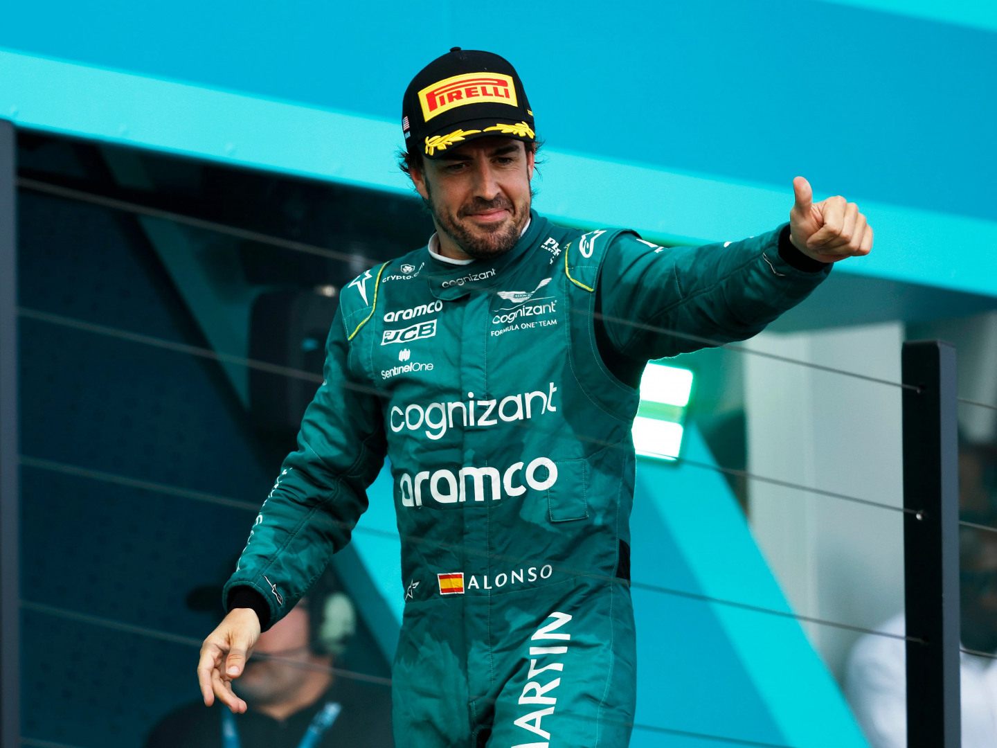 Фернандо Алонсо на подиуме Гран При Майами © F1