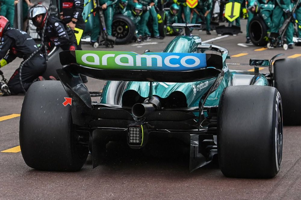 Aston Martin AMR23 rear wing endplate inboard strake