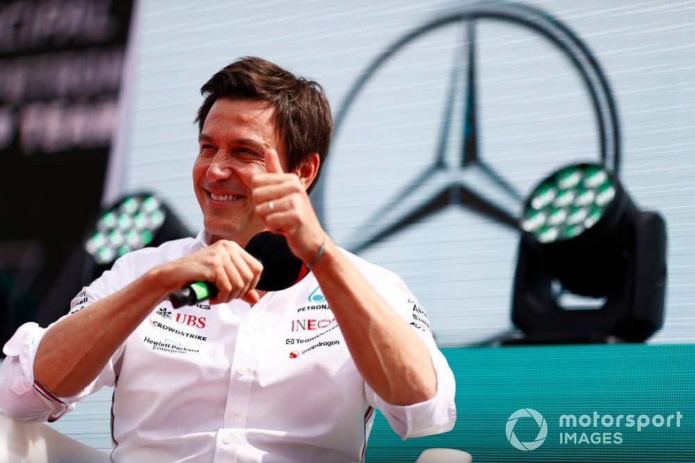 Toto Wolff, Team Principal and CEO, Mercedes-AMG, is interviewed on stage