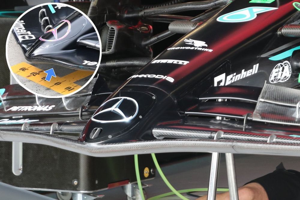 Mercedes W14 front wing and nose