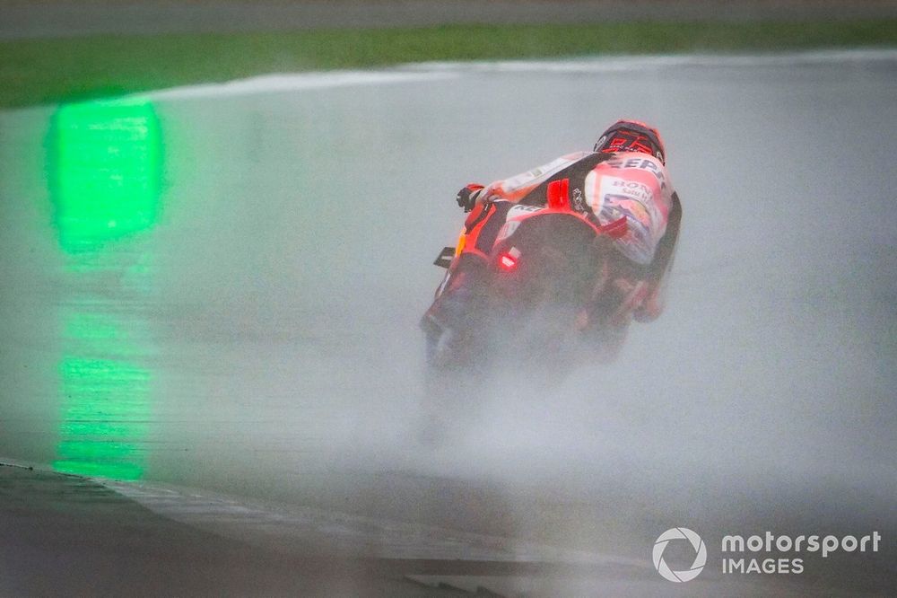 Saturday's British MotoGP action was a wet and wild affair
