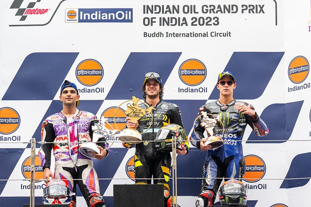 Bezzecchi dominates as Bagnaia crash blows title fight open