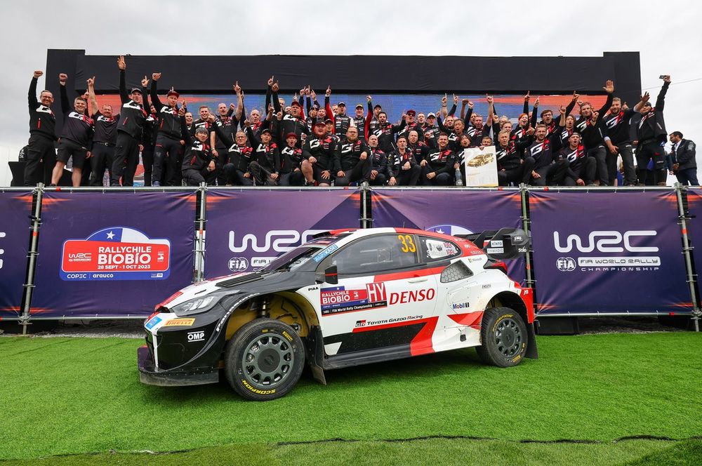 Podium: Elfyn Evans, Scott Martin, Toyota Gazoo Racing WRT Toyota GR Yaris Rally1, Takamoto Katsuta, Aaron Johnston, Toyota Gazoo Racing WRT NG Toyota GR Yaris Rally1, Kalle Rovanperä, Jonne Halttunen, Toyota Gazoo Racing WRT Toyota GR Yaris Rally1, Jari-Matti Latvala, Team principal Toyota Gazoo Racing