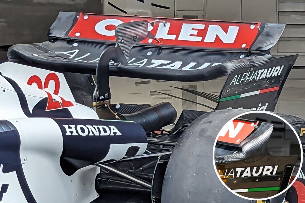 Alpha Tauri AT04 rear wing comparison