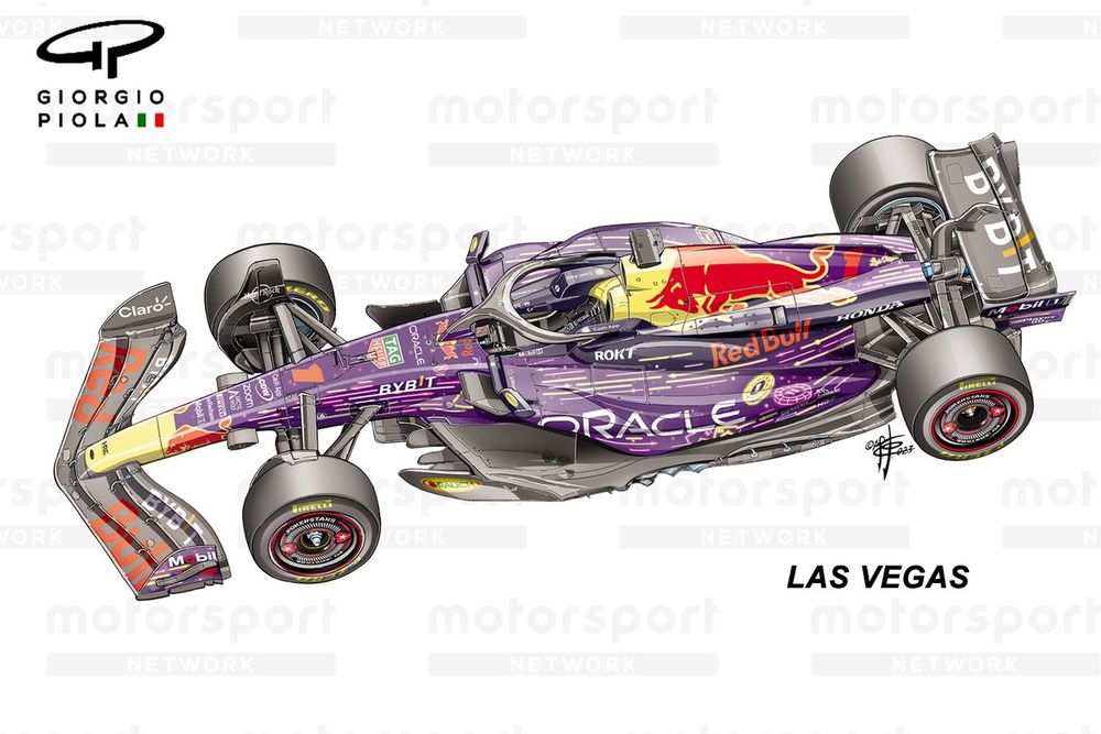 Red Bull Racing RB19 full view, Las Vegas GP