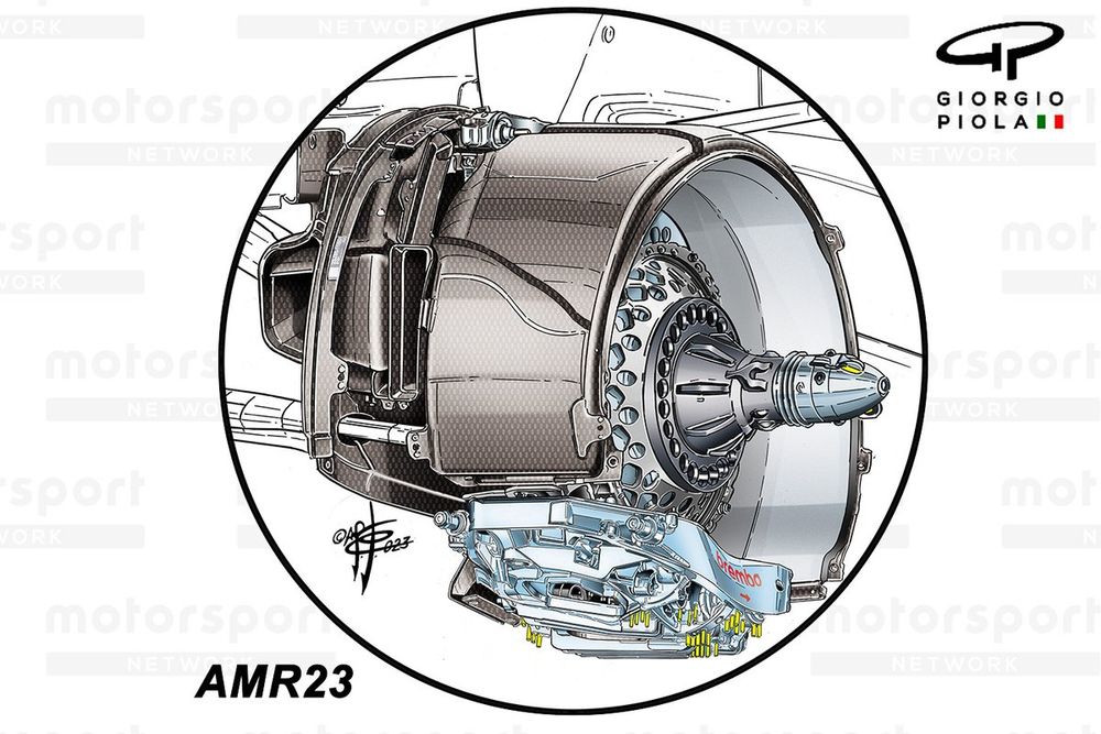 Aston Martin AMR23 caliper detail