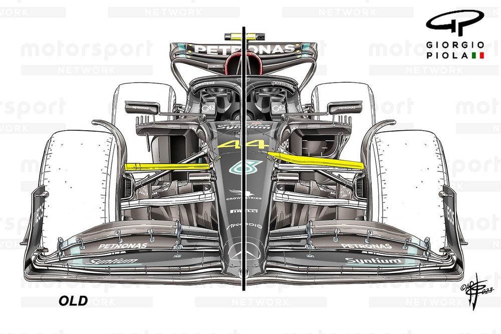 Mercedes W14 front detail