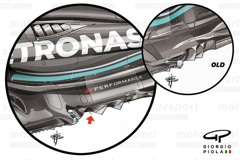 Mercedes W14 floor - Austin (Old spec inset)
