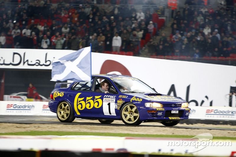 Alister McRae in his brother Colin's Subaru Impreza at the 2007 Race of Champions