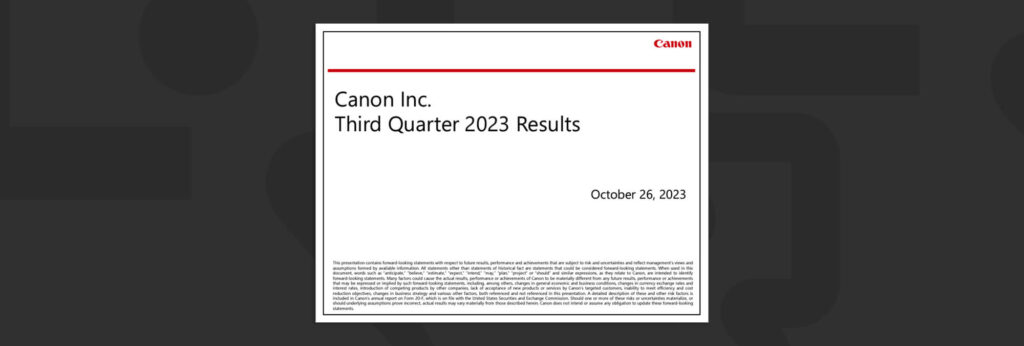 Canon Inc. releases Q3 2023 Financial Results