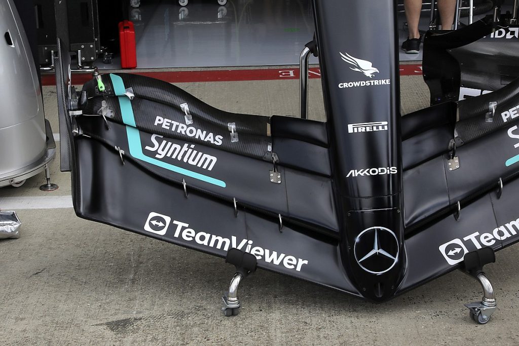 New Mercedes front wing revealed at British GP