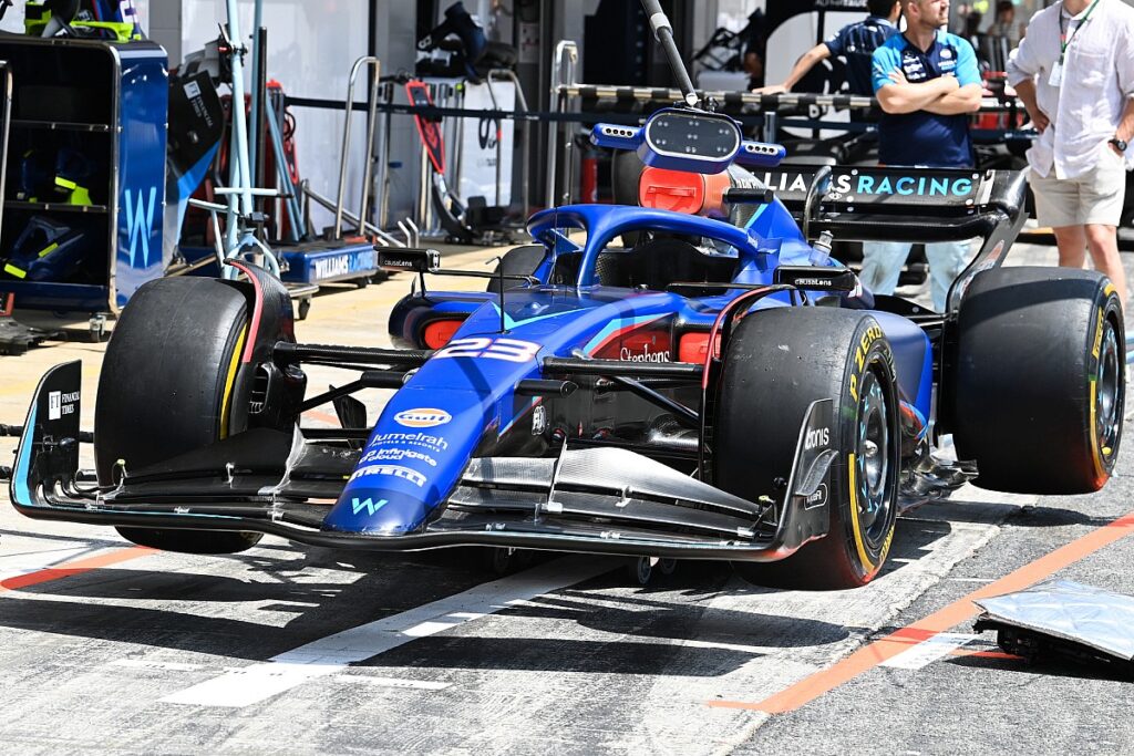 Williams claws up from the back of the grid