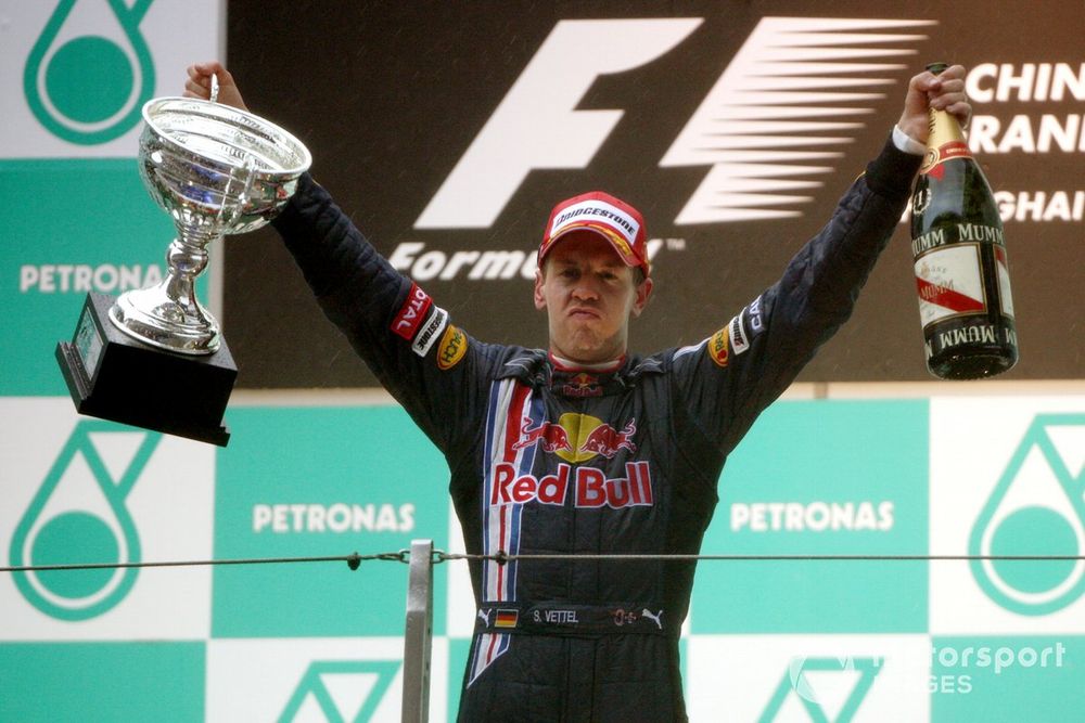Sebastian Vettel scored Red Bull's first F1 victory at the 2009 Chinese Grand Prix.