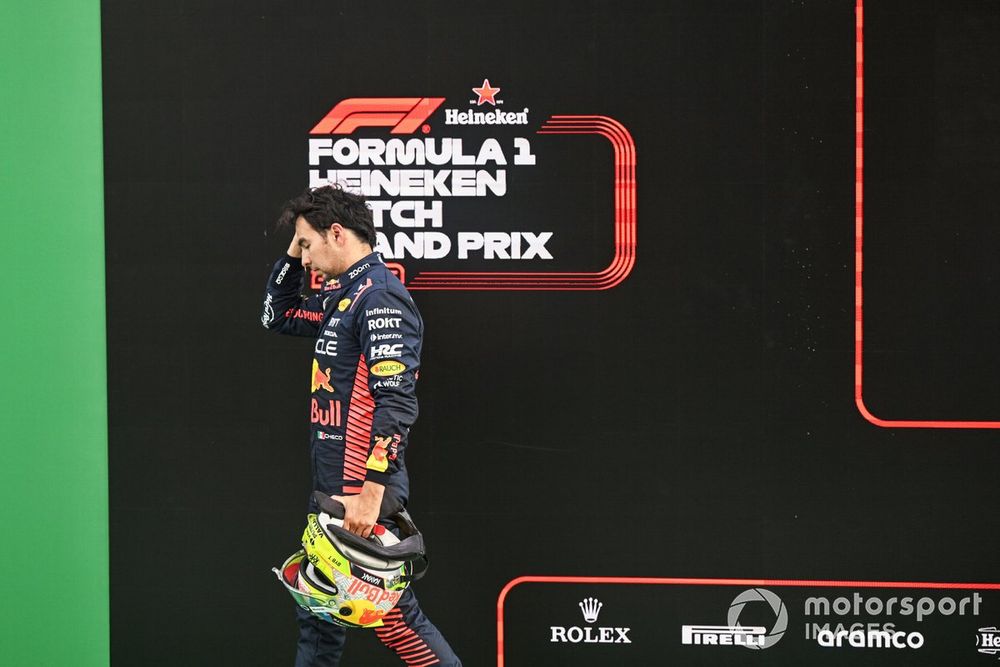 Sergio Perez, Red Bull Racing, in Parc Ferme
