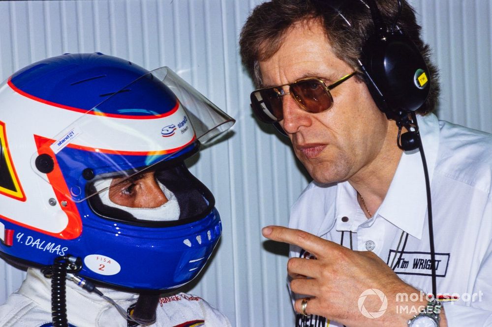 Wright, in discussion with Yannick Dalmas, found Peugeot's Le Mans catering somewhat heavy going