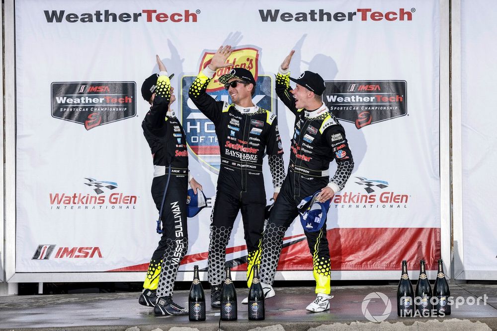 #12: Vasser Sullivan, Lexus RC F GT3, GTD: Aaron Telitz, Frankie Montecalvo, Parker Thompson, podium