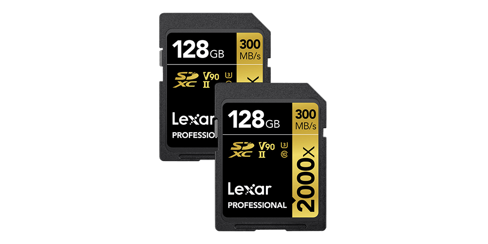 Карта памяти Lexar Professional 2000x UHS-II SDXC на 128 ГБ (2 упаковки) Карта памяти Lexar Professional 2000x UHS-II SDXC на 128 ГБ (2 упаковки)