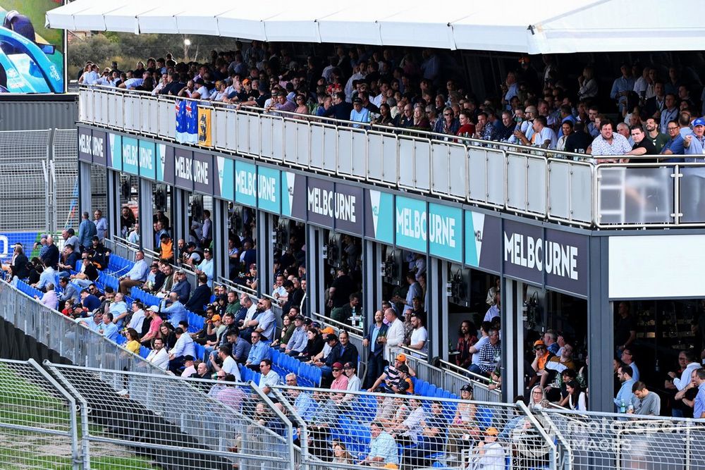 Fans in the paddock club