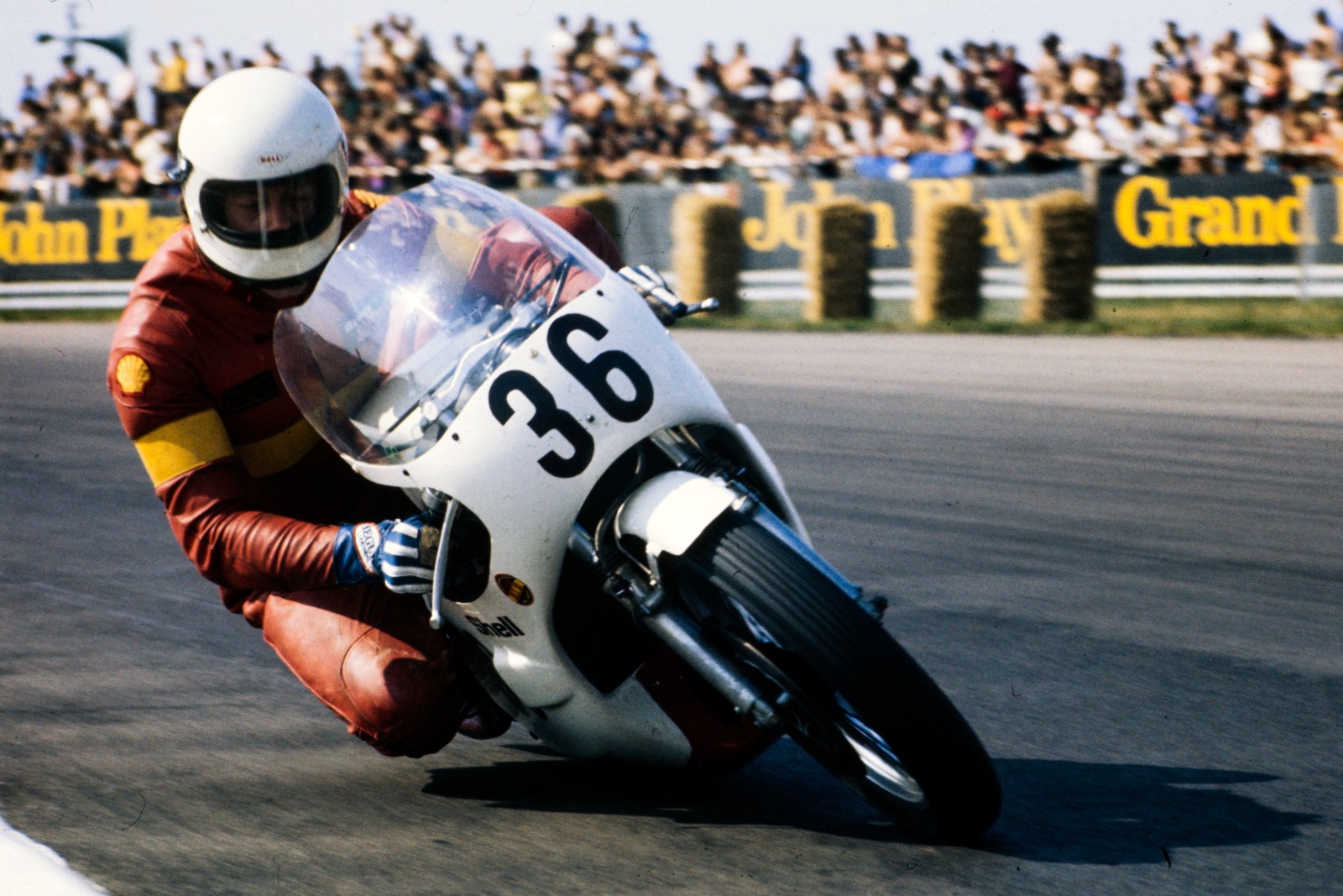 Trimby was a former racer, pictured here in action at Silverstone in 1976