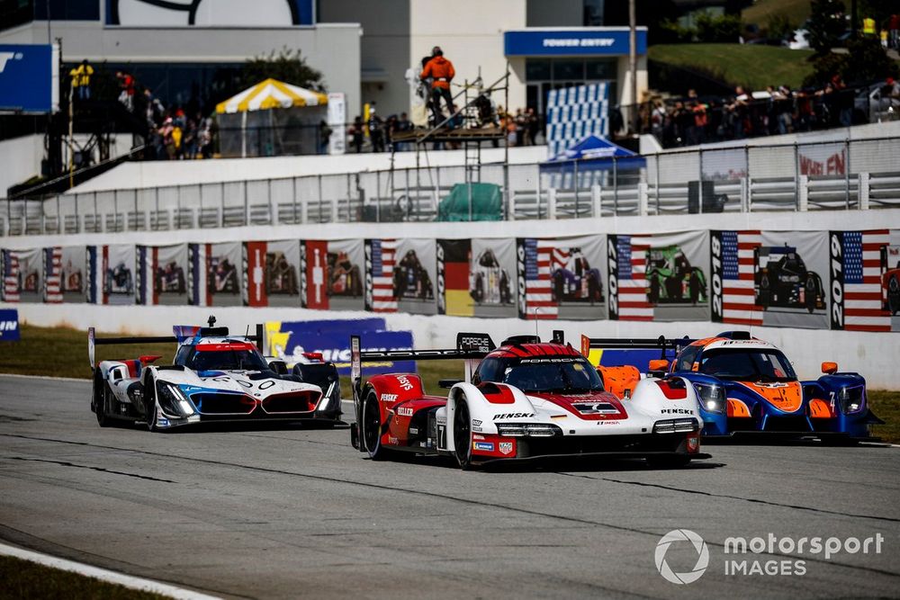 #7 Team Penske Porsche 963: Matt Campbell, Felipe Nasr, Josef Newgarden, #24 BMW Team RLL BMW M Hybrid V8: Philipp Eng, Augusto Farfus, Marco Wittmann, #74 Riley Ligier JS P320: Gar Robinson, Felipe Fraga, Josh Burdon