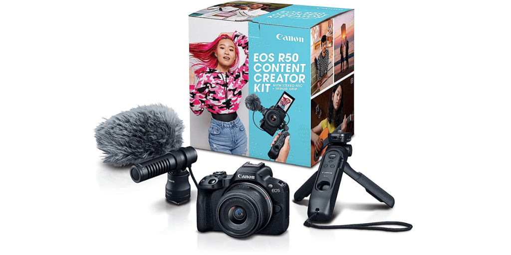 Canon EOS R50 Creator Kit 849 долларов США (999 долларов США) для Prime Day Canon EOS R50 Creator Kit 849 долларов США (999 долларов США) для Prime Day