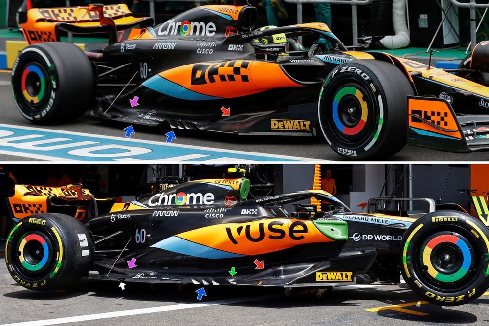 McLaren MCL60 floor comparison