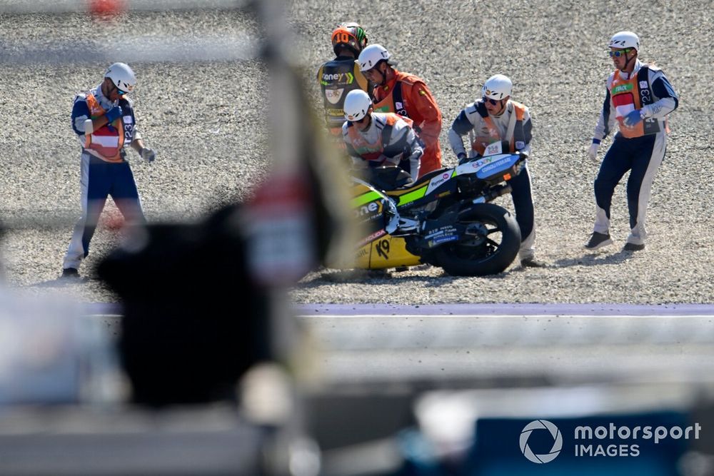 Luca Marini, VR46 Racing Team crash