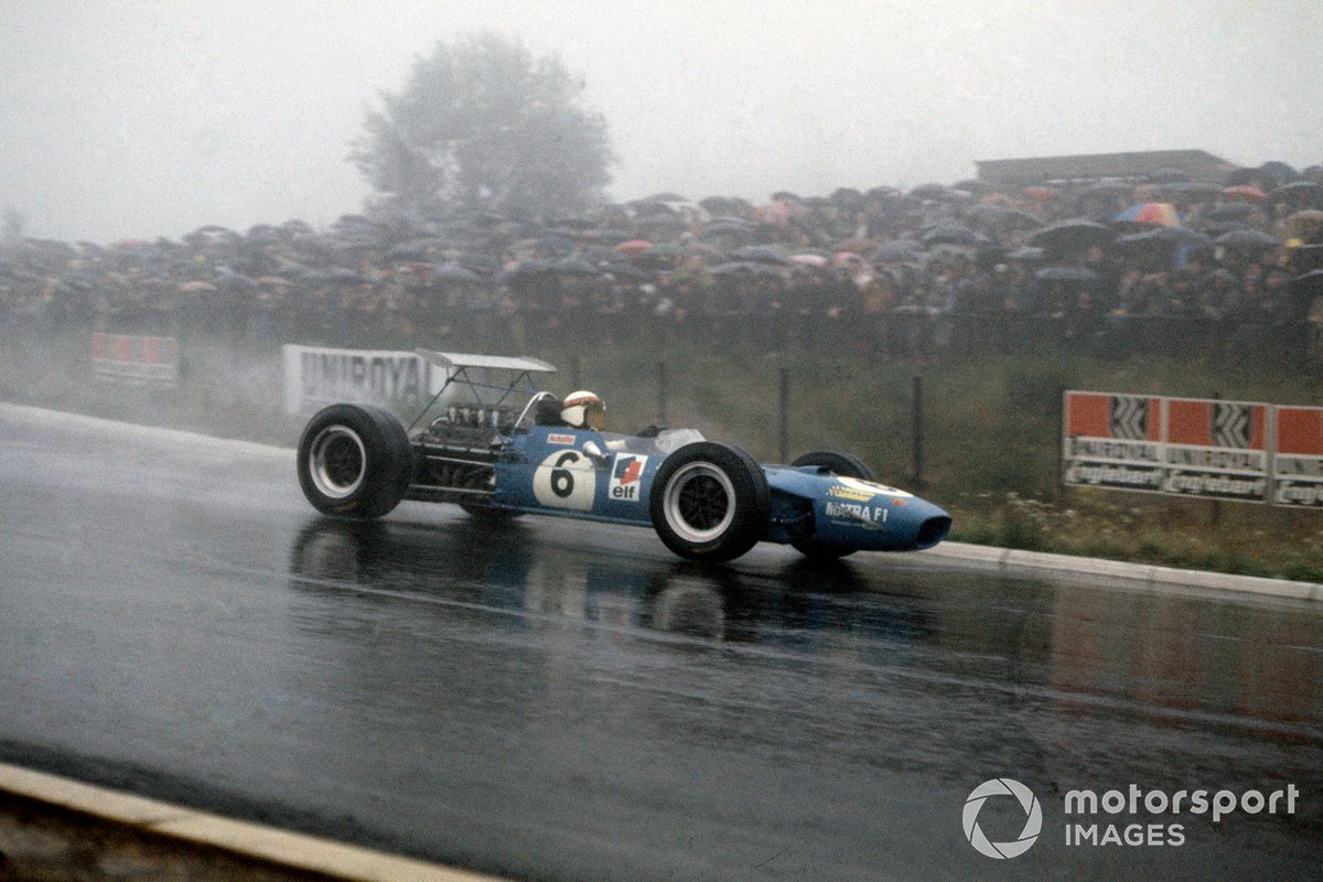 Stewart was magnificent on the Nordschleife in 1968, winning by over four minutes despite a broken scaphoid