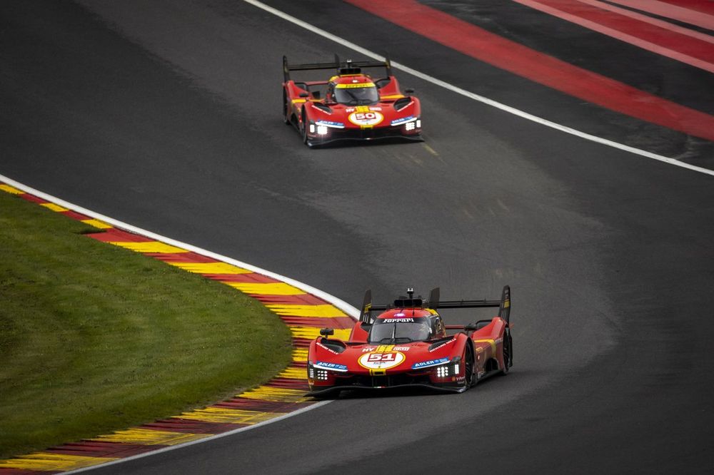 #51 Ferrari AF Corse Ferrari 499P: Alessandro Pier Guidi, James Calado, Antonio Giovinazzi, #50 Ferrari AF Corse Ferrari 499P: Antonio Fuoco, Miguel Molina, Nicklas Nielsen