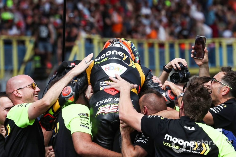 Bezzecchi is entirely comfortable in his surroundings at the VR46 team