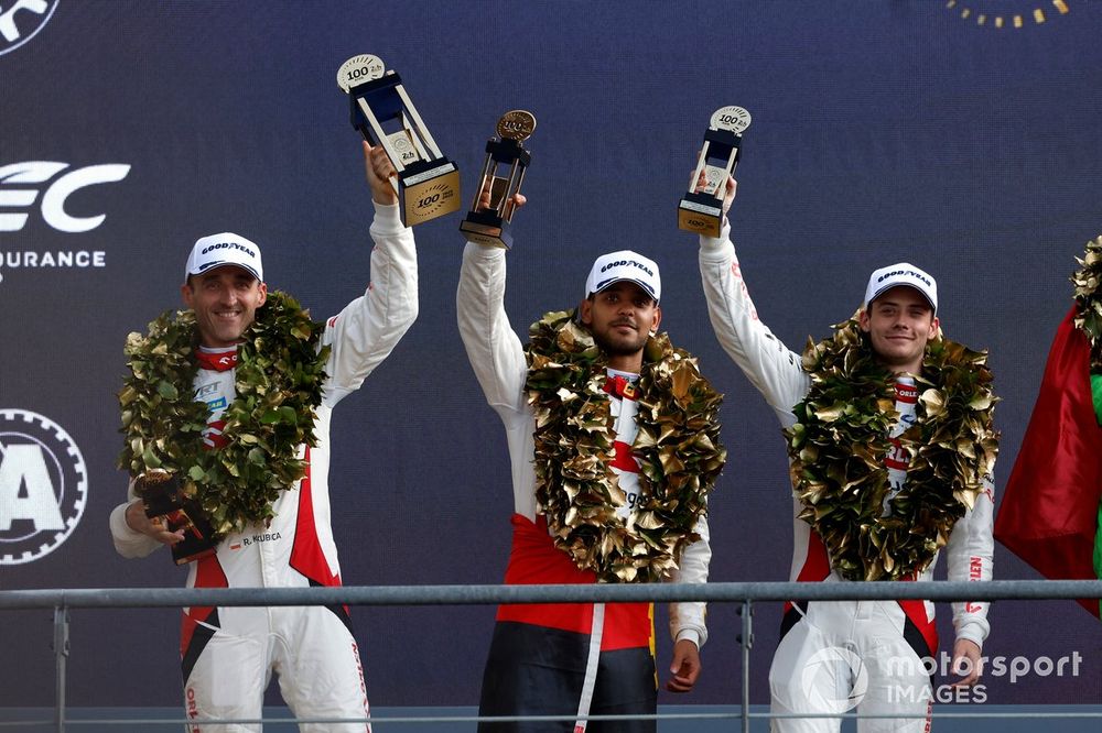 Podium LMP2: second place #41 Team WRT Oreca 07 - Gibson of Rui Andrade, Louis Deletraz, Robert Kubica