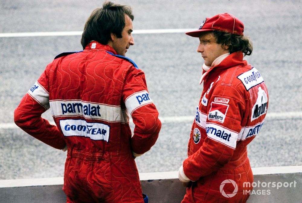 Watson (left) raced alongside Lauda at Brabham and latterly at McLaren