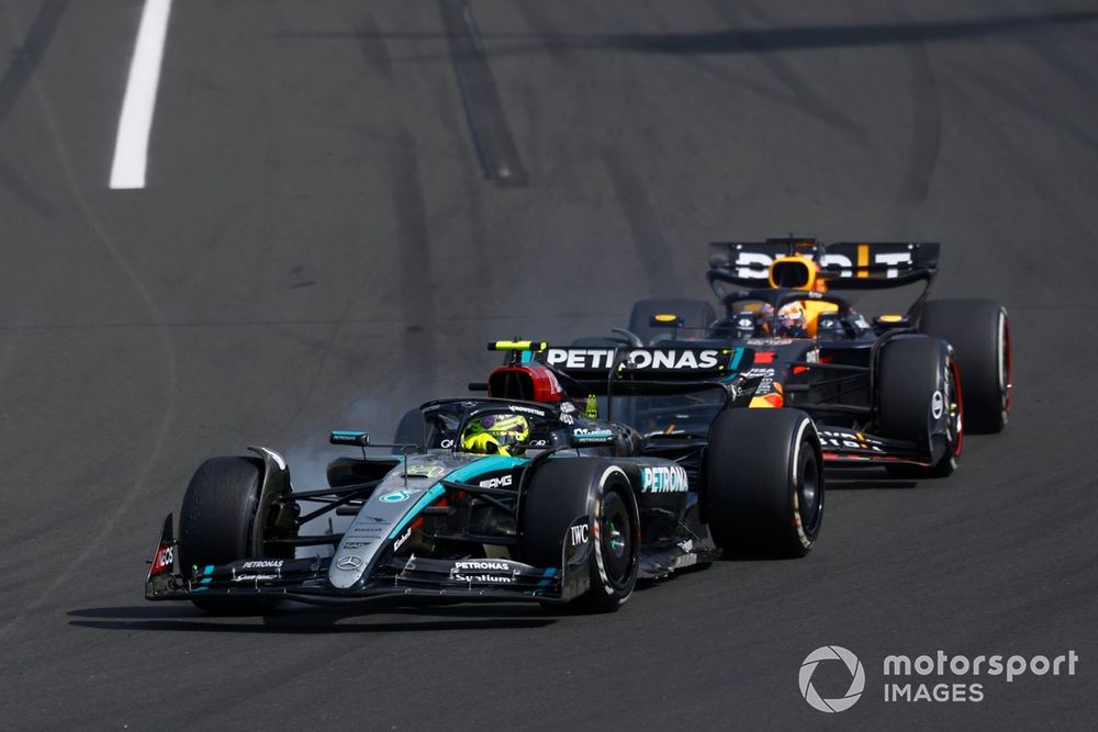Hamilton earned a 200th podium after fending off Verstappen