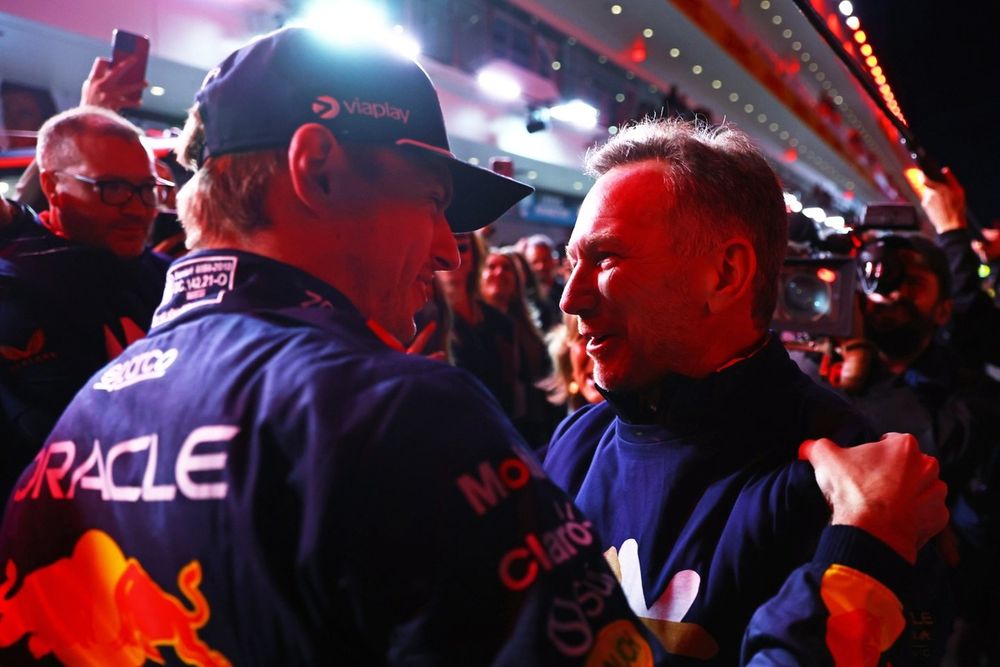 World Drivers Champion Max Verstappen, Red Bull Racing, Christian Horner, Team Principal, Red Bull Racing