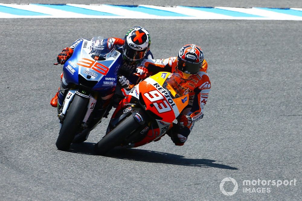 Marc Marquez, Repsol Hond and Jorge Lorenzo, Yamaha