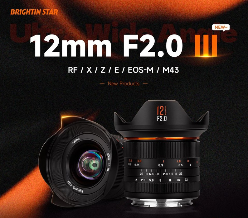 Анонсирован Brightin Star 12mm F2.0 III для APS-C беззеркалок Анонсирован Brightin Star 12mm F2.0 III для APS-C беззеркалок