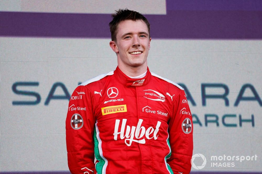 Frederik Vesti, Prema Racing, 1st position, on the podium