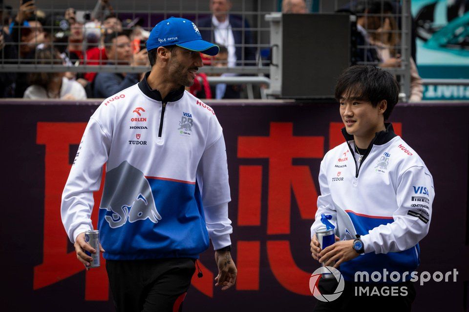 Daniel Ricciardo, Visa Cash App RB F1 Team, Yuki Tsunoda, Visa Cash App RB F1 Team, during the driver presentation