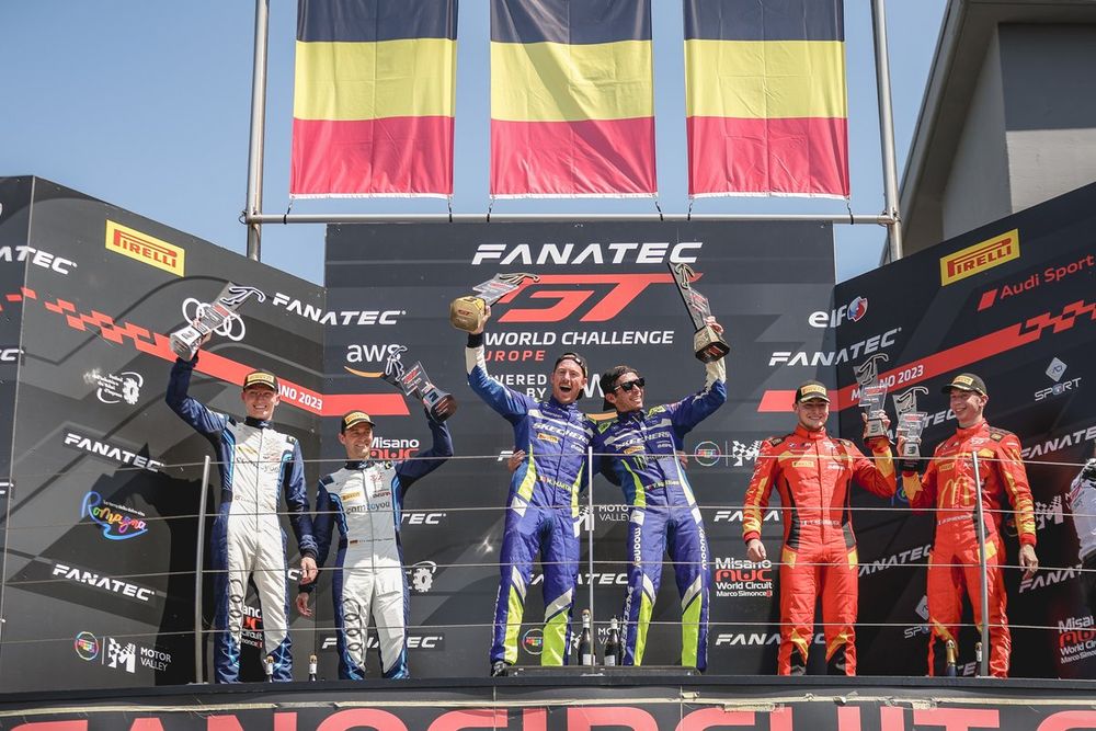 Podium: Race winner #46 Team WRT, BMW M4 GT3: Valentino Rossi, Maxime Martin, second place #11 Comtoyou Racing Audi R8 LMS GT3 EVO II : Lucas Legeret,  Christopher Haase, third place #31 Team WRT BMW M4 GT3: Jean Baptiste Simmenauer,  Thomas Neubauer